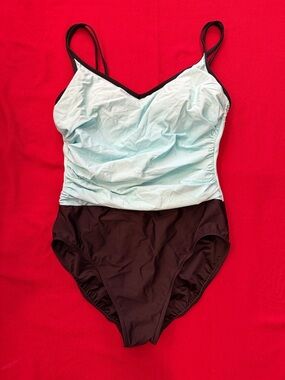 Cherokee Light Blue and Black One-Piece Swimsuit bathing suit